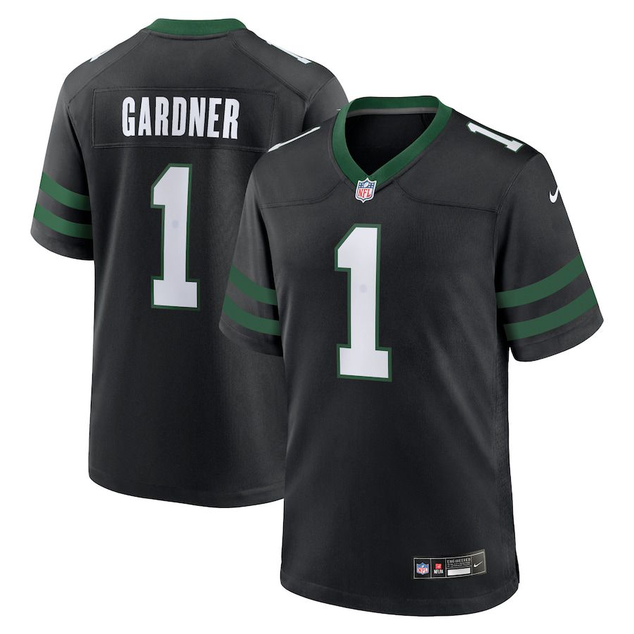 Men New York Jets #1 Ahmad Sauce Gardner Nike Legacy Black Alternate Game NFL Jersey->new york jets->NFL Jersey